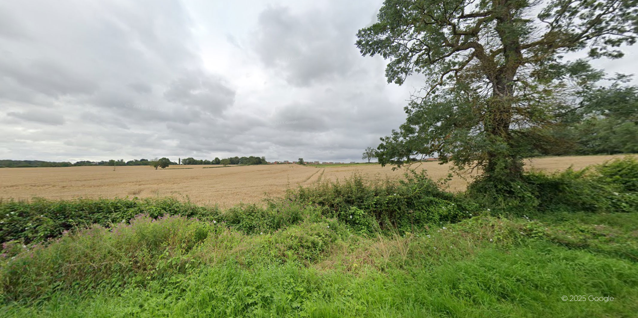 Existing site photo showing view from Keyham Lane East